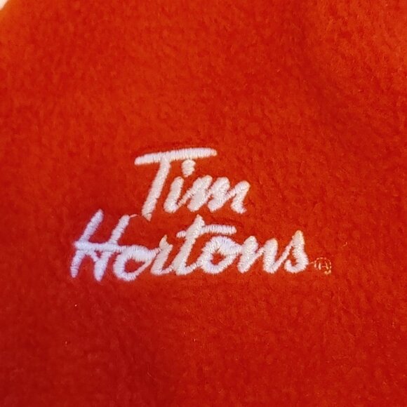 Tim Hortons Fleece Mittens PAIR Red Embroidered - Picture 3 of 4